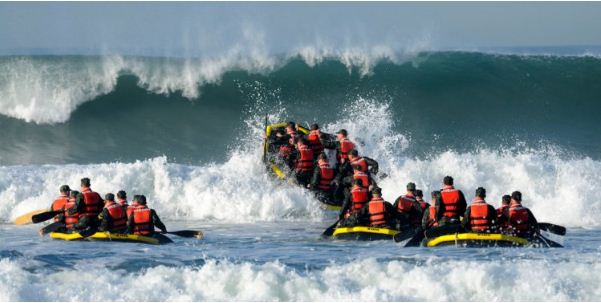 inflatable boat vs ocean wave