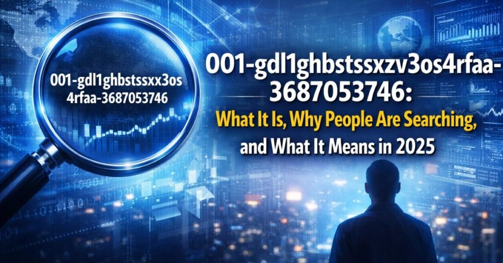 Featured image illustrating a magnified digital code “001-gdl1ghbstssxzv3os4rfaa-3687053746” with a futuristic data background, symbolizing why the identifier is being searched and its significance in 2025.